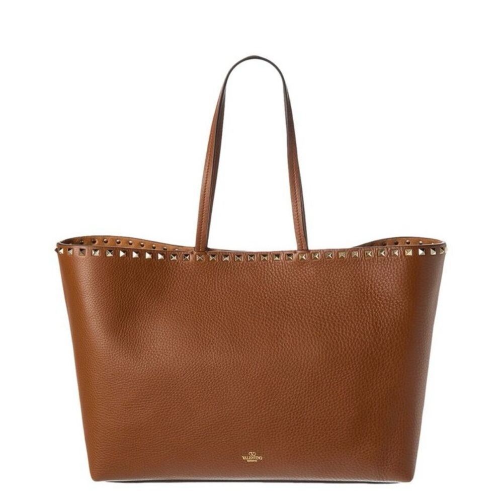 Valentino Rockstud Large Grainy Leather Shopping Tote
